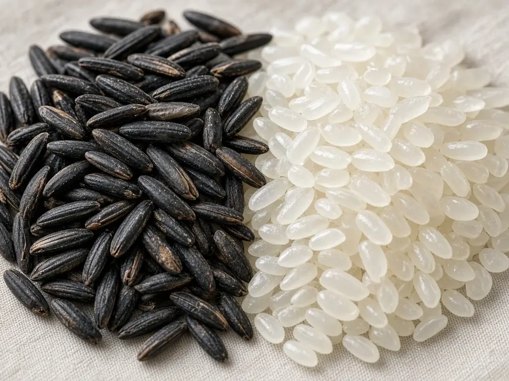 Slender aromatic Kala Namak rice grains