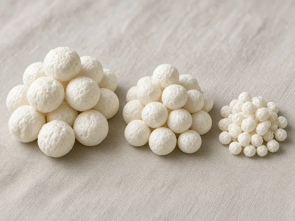 Popped makhana sorted by size into separate grades